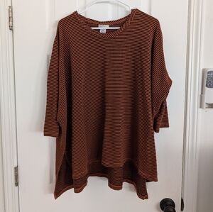 Feathers Brown Striped Long Sleeve Top